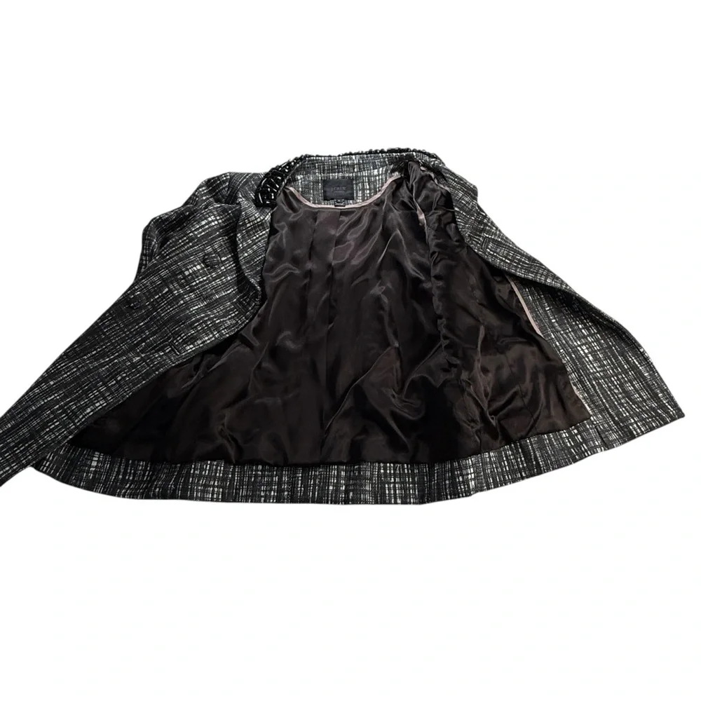 J.Crew Collection Tweed Contessa jeweled black and white Blazer‎ size 6 - Picture 4 of 15